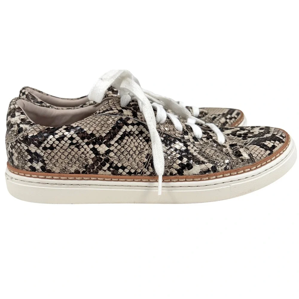 Zara Womens Snakeskin Python Print Low Top Sneaker Lace Up EU 36‎ US 6